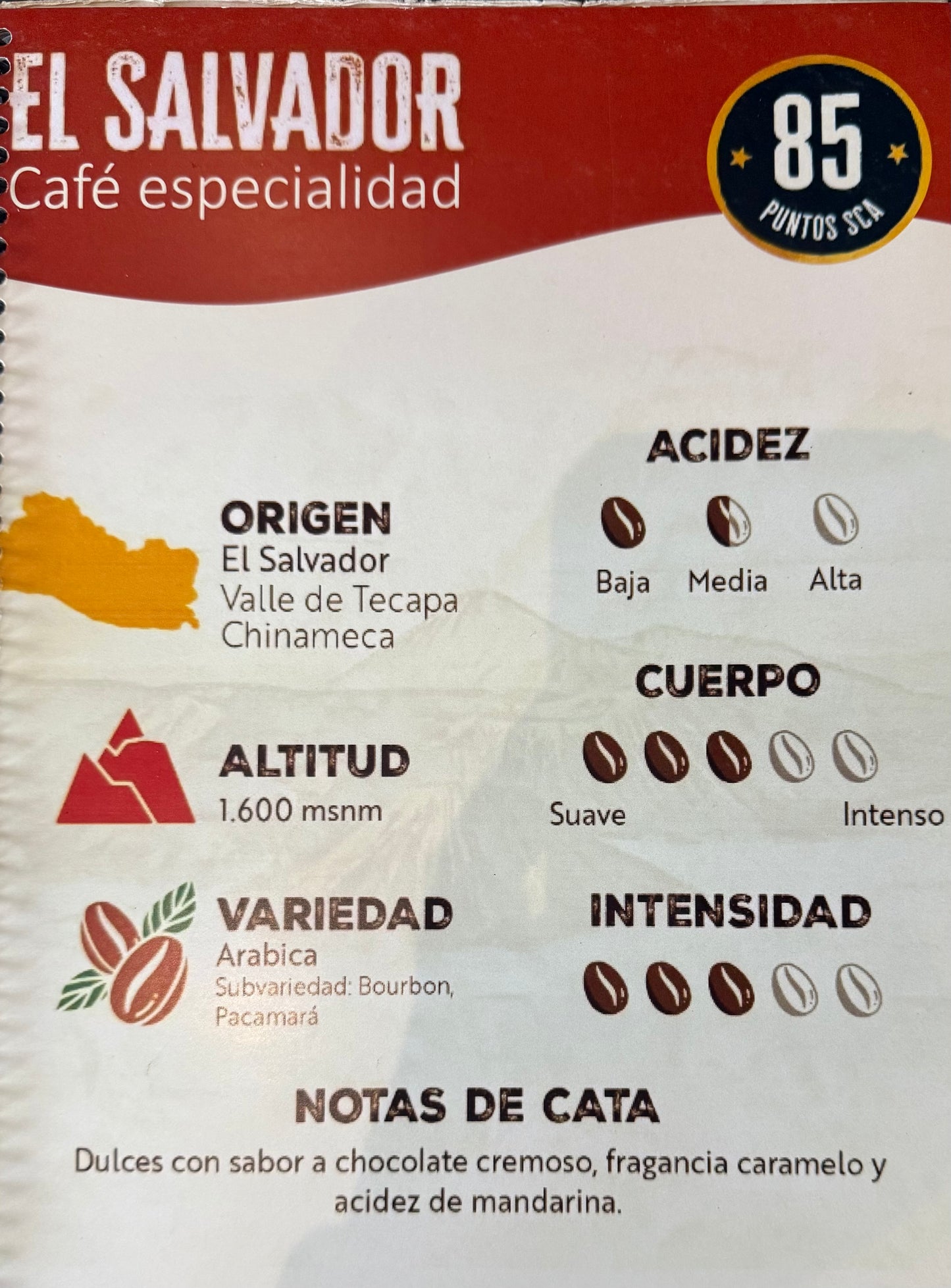 CAFE EL SALVADOR BOURBOM LAVADO 250GRS