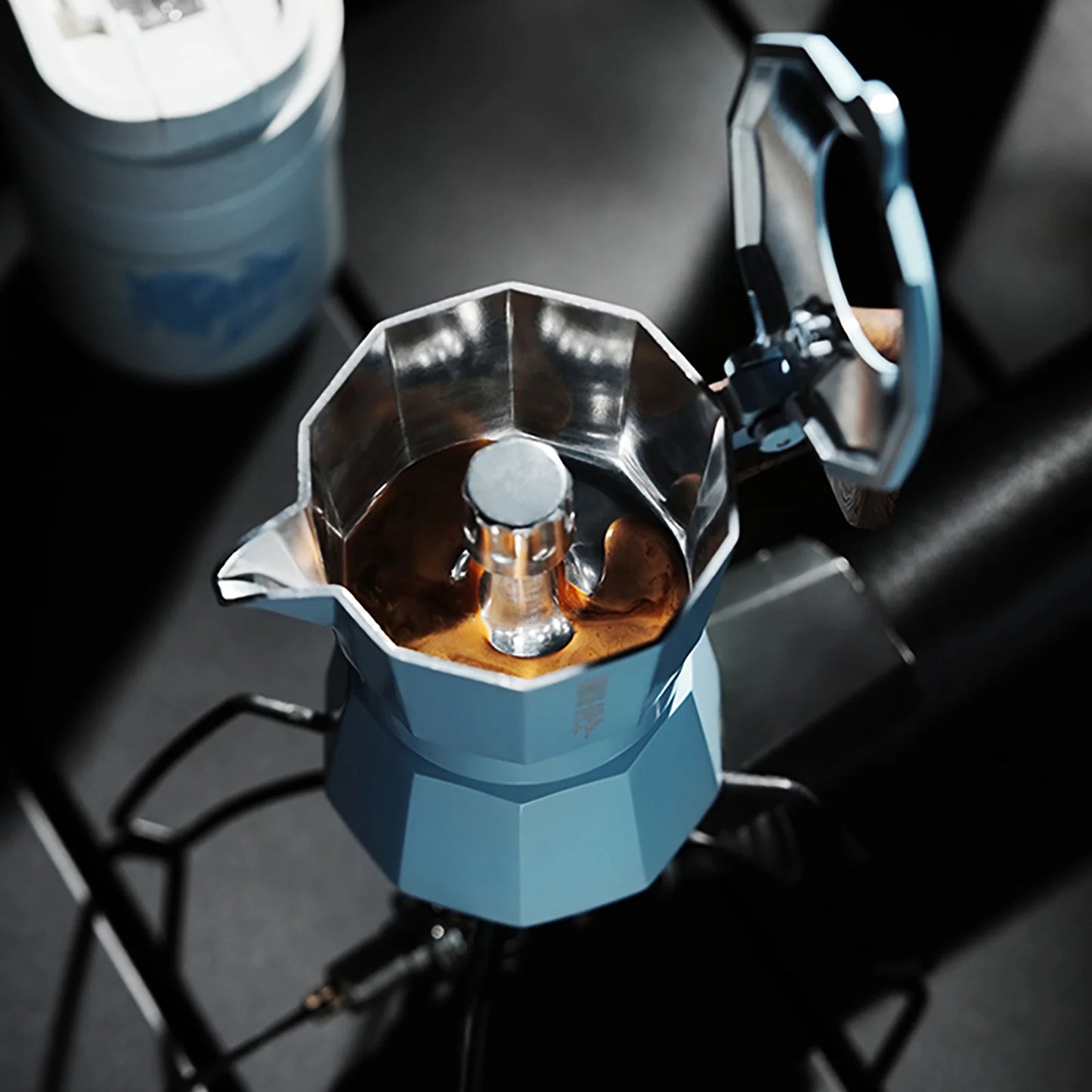 Cafetera italiana de doble válvula MHW-3BOMBER de 100 ml Azul