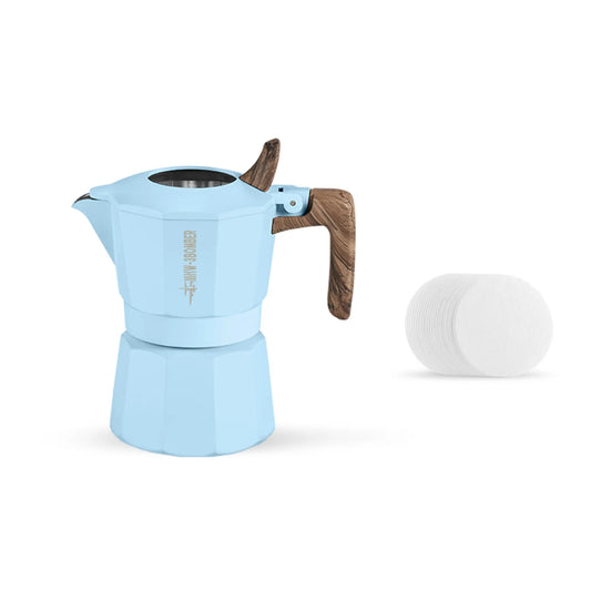 Cafetera italiana de doble válvula MHW-3BOMBER de 100 ml Azul